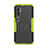 Silicone Matte Finish and Plastic Back Cover Case with Stand D01 for Xiaomi Mi Note 10 Green