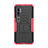 Silicone Matte Finish and Plastic Back Cover Case with Stand D01 for Xiaomi Mi Note 10 Pink