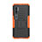 Silicone Matte Finish and Plastic Back Cover Case with Stand D01 for Xiaomi Mi Note 10 Pro Orange