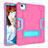 Silicone Matte Finish and Plastic Back Cover Case with Stand for Apple iPad Air 10.9 (2020) Hot Pink