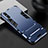 Silicone Matte Finish and Plastic Back Cover Case with Stand for Huawei Enjoy 10e Blue