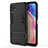 Silicone Matte Finish and Plastic Back Cover Case with Stand for Huawei Enjoy 20 5G Black