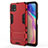 Silicone Matte Finish and Plastic Back Cover Case with Stand for Huawei Enjoy 20 5G Red