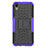 Silicone Matte Finish and Plastic Back Cover Case with Stand for Huawei Honor Play 8 Purple