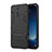 Silicone Matte Finish and Plastic Back Cover Case with Stand for Huawei Maimang 7 Black