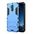 Silicone Matte Finish and Plastic Back Cover Case with Stand for Huawei Maimang 7 Blue