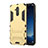 Silicone Matte Finish and Plastic Back Cover Case with Stand for Huawei Maimang 7 Gold