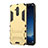 Silicone Matte Finish and Plastic Back Cover Case with Stand for Huawei Mate 20 Lite Gold
