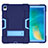 Silicone Matte Finish and Plastic Back Cover Case with Stand for Huawei MatePad 10.8 Blue