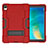 Silicone Matte Finish and Plastic Back Cover Case with Stand for Huawei MatePad 10.8 Red