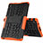 Silicone Matte Finish and Plastic Back Cover Case with Stand for Huawei MatePad T 8 Orange