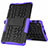Silicone Matte Finish and Plastic Back Cover Case with Stand for Huawei MatePad T 8 Purple