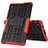 Silicone Matte Finish and Plastic Back Cover Case with Stand for Huawei MatePad T 8 Red