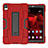 Silicone Matte Finish and Plastic Back Cover Case with Stand for Huawei MediaPad M6 10.8 Red