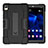 Silicone Matte Finish and Plastic Back Cover Case with Stand for Huawei MediaPad M6 8.4 Black
