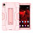 Silicone Matte Finish and Plastic Back Cover Case with Stand for Huawei MediaPad M6 8.4 Pink