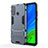 Silicone Matte Finish and Plastic Back Cover Case with Stand for Huawei P Smart (2020)