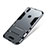 Silicone Matte Finish and Plastic Back Cover Case with Stand for Huawei P Smart+ Plus Gray