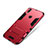 Silicone Matte Finish and Plastic Back Cover Case with Stand for Huawei P Smart+ Plus Red