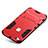 Silicone Matte Finish and Plastic Back Cover Case with Stand for Huawei P10 Lite Red