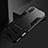 Silicone Matte Finish and Plastic Back Cover Case with Stand for Huawei P20 Black