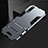Silicone Matte Finish and Plastic Back Cover Case with Stand for Huawei P20 Gray