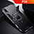 Silicone Matte Finish and Plastic Back Cover Case with Stand for Huawei P30 Black
