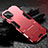 Silicone Matte Finish and Plastic Back Cover Case with Stand for Huawei P40 Lite Red