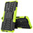 Silicone Matte Finish and Plastic Back Cover Case with Stand for Motorola Moto Edge 20 5G Green