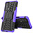 Silicone Matte Finish and Plastic Back Cover Case with Stand for Motorola Moto Edge 20 5G Purple