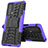 Silicone Matte Finish and Plastic Back Cover Case with Stand for Motorola Moto Edge Lite 5G Purple