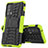Silicone Matte Finish and Plastic Back Cover Case with Stand for Motorola Moto Edge S Pro 5G Green