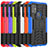 Silicone Matte Finish and Plastic Back Cover Case with Stand for Motorola Moto G10