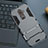 Silicone Matte Finish and Plastic Back Cover Case with Stand for Nokia 7 Plus Gray