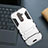 Silicone Matte Finish and Plastic Back Cover Case with Stand for Nokia 7 Plus White