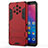 Silicone Matte Finish and Plastic Back Cover Case with Stand for Nokia 9 PureView Red