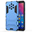 Silicone Matte Finish and Plastic Back Cover Case with Stand for Nokia 9 PureView Sky Blue