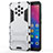 Silicone Matte Finish and Plastic Back Cover Case with Stand for Nokia 9 PureView White