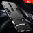 Silicone Matte Finish and Plastic Back Cover Case with Stand for Nokia X5 Black