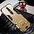 Silicone Matte Finish and Plastic Back Cover Case with Stand for Nokia X5 Gold