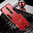 Silicone Matte Finish and Plastic Back Cover Case with Stand for Nokia X5 Red