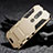 Silicone Matte Finish and Plastic Back Cover Case with Stand for Nokia X6 Gold