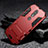 Silicone Matte Finish and Plastic Back Cover Case with Stand for Nokia X6 Red