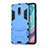 Silicone Matte Finish and Plastic Back Cover Case with Stand for OnePlus 7 Sky Blue