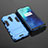 Silicone Matte Finish and Plastic Back Cover Case with Stand for OnePlus 7T Pro