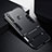 Silicone Matte Finish and Plastic Back Cover Case with Stand for Oppo A8 Black