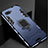 Silicone Matte Finish and Plastic Back Cover Case with Stand for Oppo R15X Blue