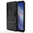Silicone Matte Finish and Plastic Back Cover Case with Stand for Oppo Reno5 Z 5G Black