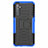 Silicone Matte Finish and Plastic Back Cover Case with Stand for Realme 6 Blue