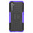 Silicone Matte Finish and Plastic Back Cover Case with Stand for Realme 6 Purple